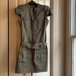Mini khaki twill dress